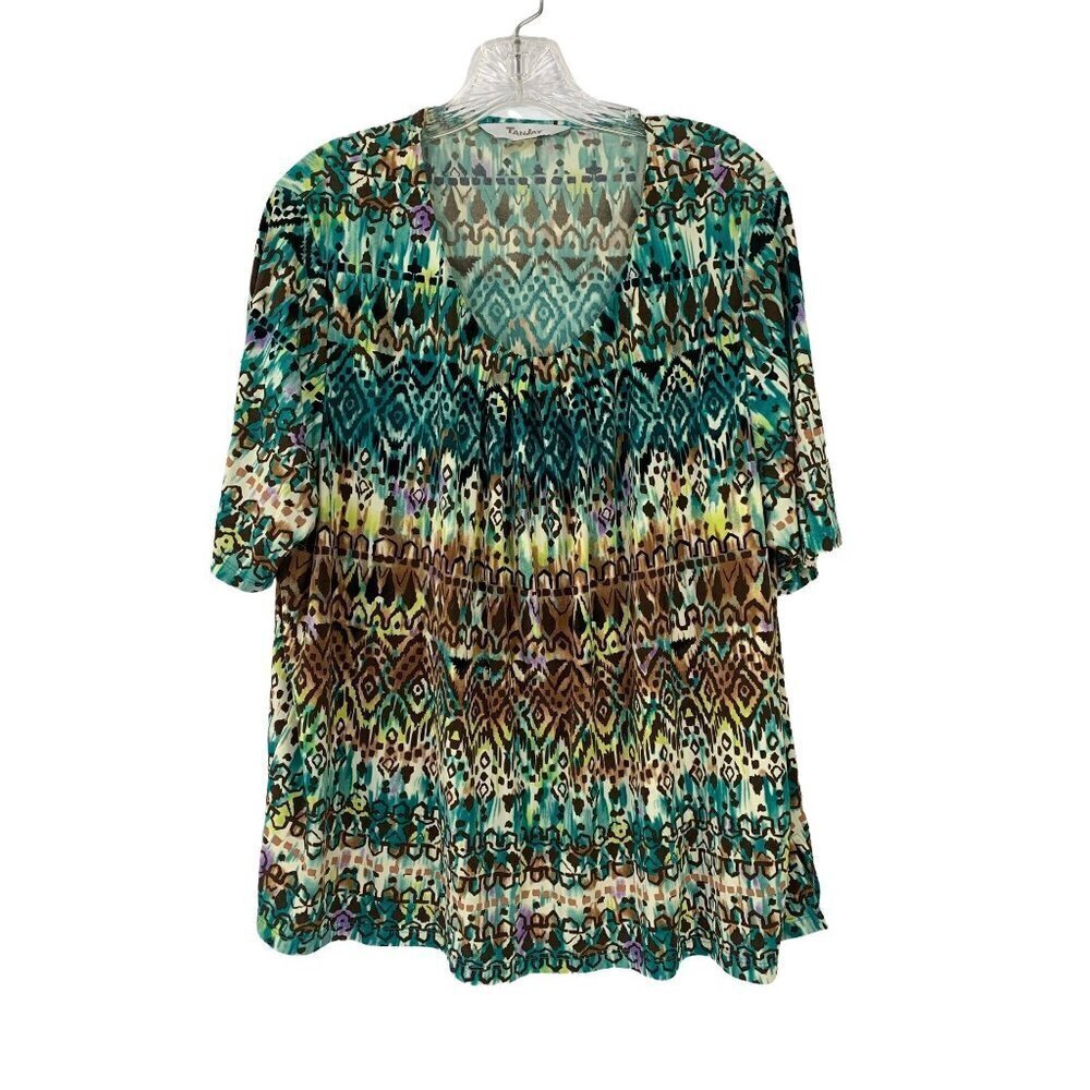 Tanjay Women's Green & Brown Blouse